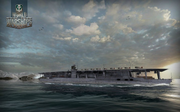 Картинка world of warships видео игры авианосец палуба самолеты