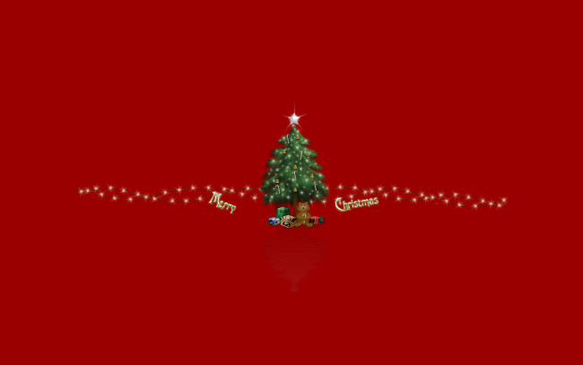 Обои картинки фото праздничные, векторная, графика, новый, год, гирлянда, подарки, елка