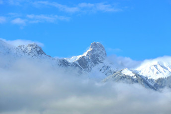 Картинка природа горы снег небо облака