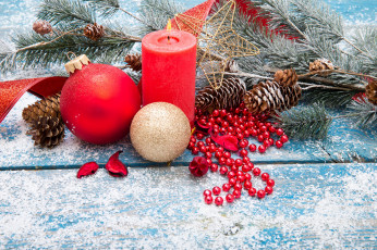 Картинка праздничные новогодние+свечи merry christmas new year decoration новый год рождество украшения шары