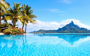 Картинка природа тропики vacation summer ocean sunshine tropical paradise beach palms sea пляж море пальмы