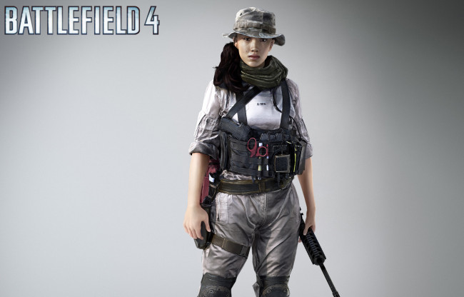 Обои картинки фото видео игры, battlefield 4, солдат, экшен, 4, шутер, battlefield, девушка