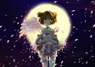 Картинка аниме card+captor+sakura девочка yuzhi ангел арт kinomoto sakura card captor
