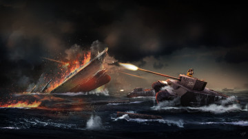 Картинка видео+игры world+of+warships танки корабль море