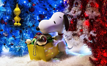 Картинка праздничные -+разное+ новый+год декорация украшения снупи игрушки snoopy ёлки собачка