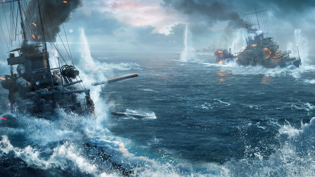 Обои картинки фото видео игры, world of warships, корабли, море