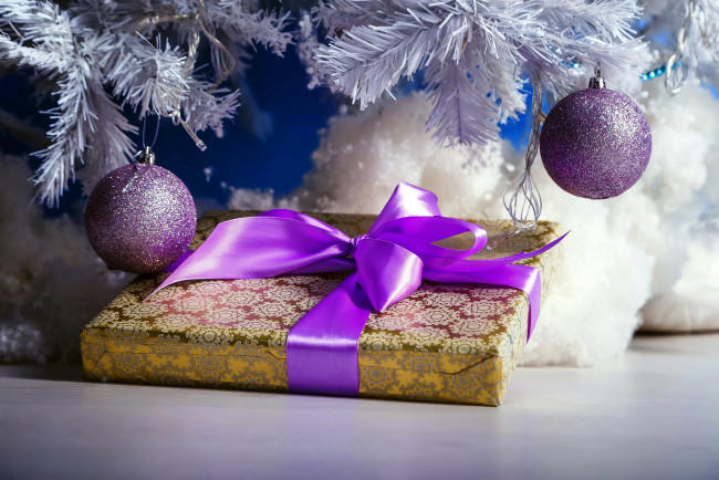 Обои картинки фото праздничные, подарки и коробочки, лента, бант, подарок, шарики