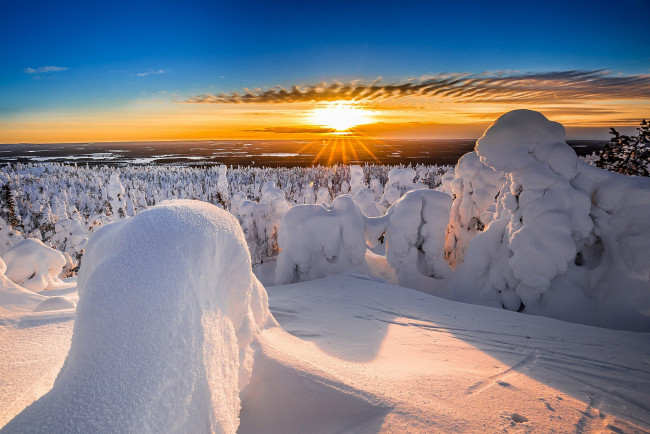 Обои картинки фото природа, зима, солнце, сугробы, снег