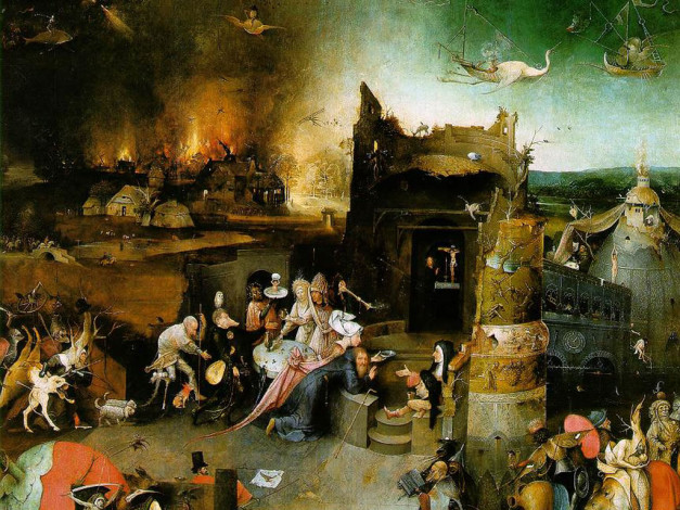 Обои картинки фото the, temptation, of, st, anthony, рисованные, hieronymus, bosch