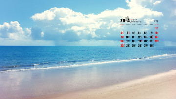 обоя календари, природа, песок, облака, море