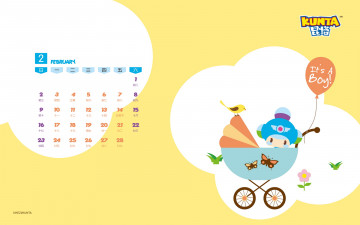 обоя календари, рисованные,  векторная графика, ребенок, коляска, птичка