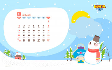 Картинка календари рисованные +векторная+графика снеговик