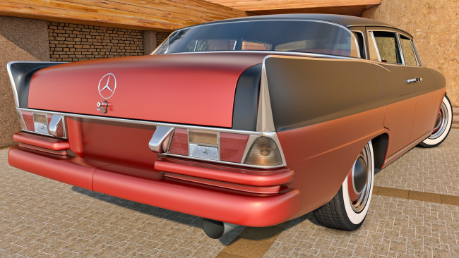 Обои картинки фото автомобили, 3д, 300se, mercedes-benz, 1961