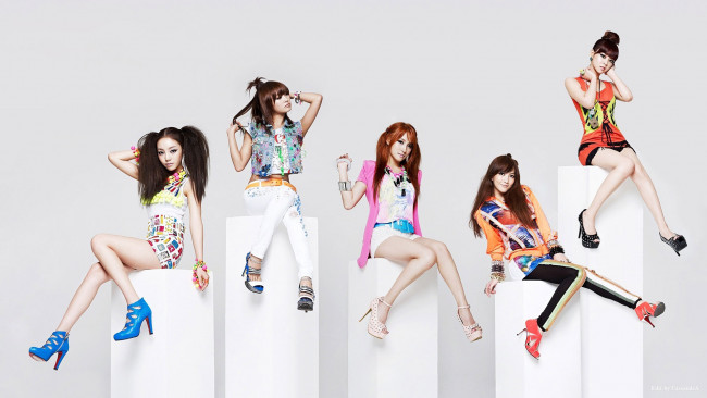 Обои картинки фото музыка, kara, поп, корея, азиатки, девушки, группа, рок