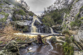 Картинка природа водопады овраг водопад ручей