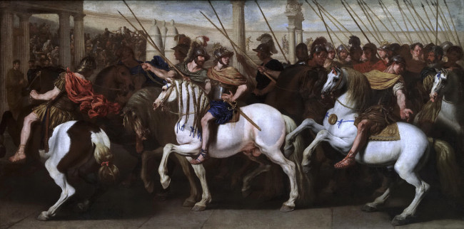 Обои картинки фото aniello falcone, рисованное, живопись, картина, римские, солдаты, в, цирке, история
