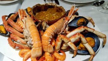 Картинка еда рыбные+блюда +с+морепродуктами мидии креветки краб