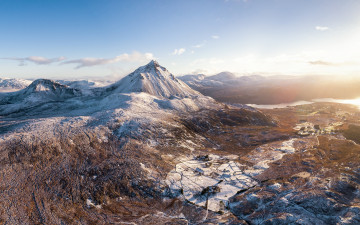 Картинка природа пейзажи данлеви зима горы красивая донегал ирландия великобритания