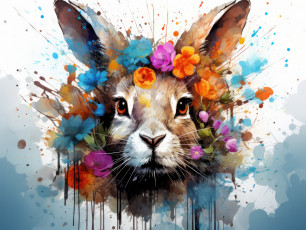Картинка рисованное животные кролик рисунок арт
