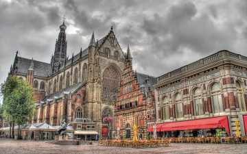 Картинка города католические соборы костелы аббатства haarlem netherlands