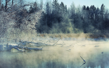 обоя природа, реки, озера, туман