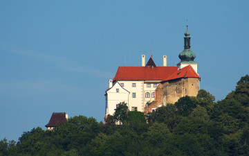 обоя замок, vysoky, chlumec, Чехия, города, дворцы, замки, крепости, деревья, башня