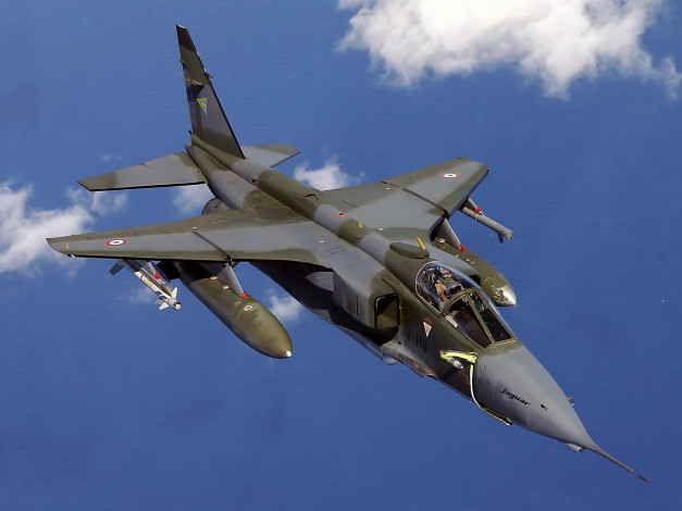 Обои картинки фото jaguar, авиация, боевые, самолёты, франция, истребитель, великобритания, ударный
