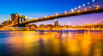 Картинка города -+мосты город мост пролив ночь огни вечер сша