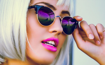 Картинка девушки -unsort+ лица +портреты помада модель губы лицо блондинка солнечные очки