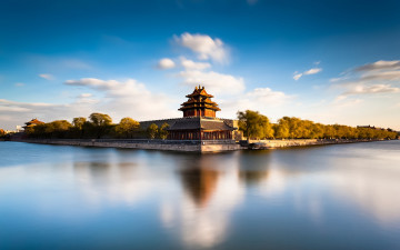 Картинка города -+пейзажи архитектура река китай beijing forbidden city moat