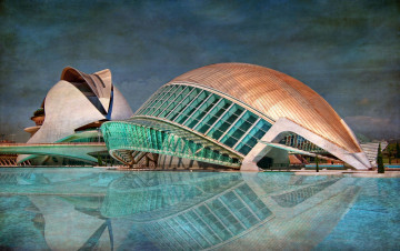 Картинка города валенсия+ испании небо здание бассейн hdr валенсия испания