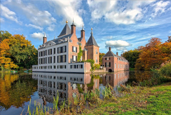 Картинка renswoude+castle города замки+нидерландов парк пруд замок