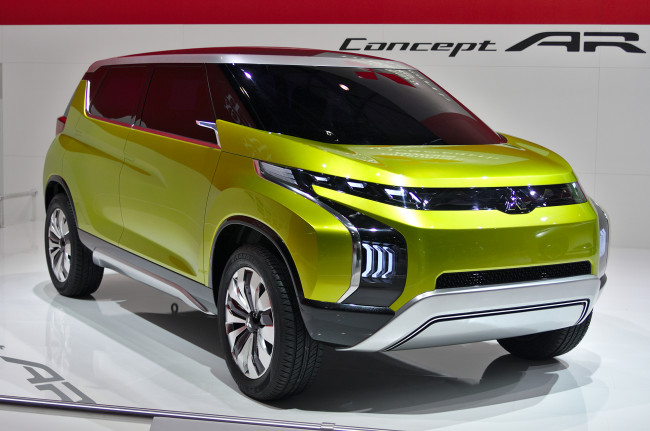 Обои картинки фото 2014 mitsubishi concept ar, автомобили, mitsubishi, 2014, concept, ar, car, салон, жёлтый, металик