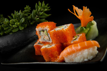 Картинка еда рыба +морепродукты +суши +роллы морепродукты икра роллы