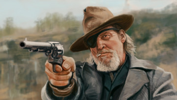 Картинка рисованное кино револьвер железная хватка шляпа