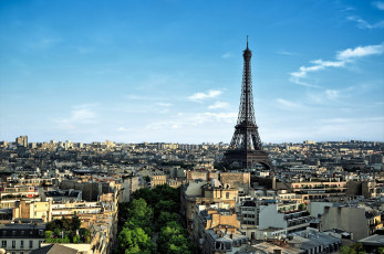 обоя города, париж , франция, панорама, башня