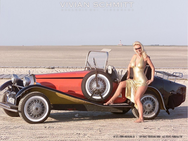 Обои картинки фото vivian, schmitt, автомобили, авто, девушками