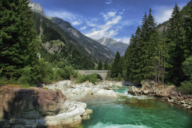 Обои картинки фото швейцария, ури, вассен, природа, реки, озера, горы, лес, река