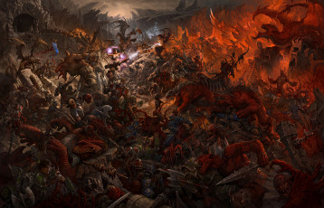 Картинка leo+hao фэнтези существа чудовища монстры сражение битва leo hao люди драконы