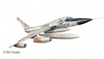 обоя авиация, 3д, рисованые, v-graphic, сша, самолет, бомбардировщик, б-58