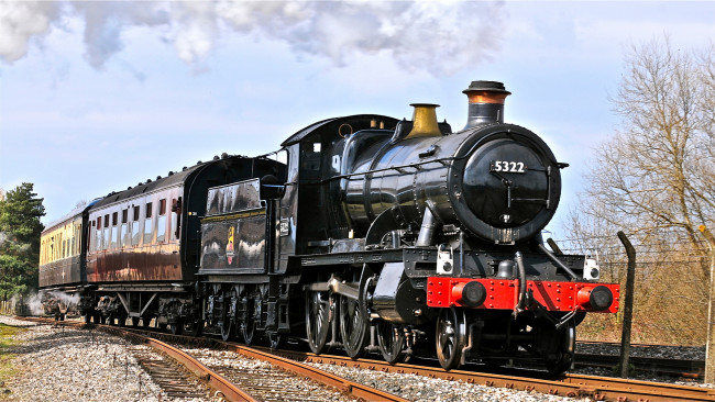 Обои картинки фото техника, паровозы, железная, поезд, паровоз, рельсы, дорога