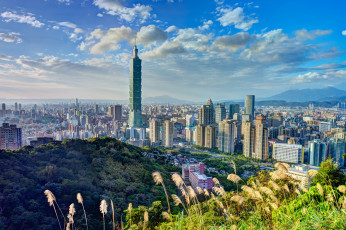 Картинка города тайбэй+ тайвань +китай китай город панорама камышь