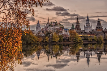 Картинка kremlin+in+izmailovo города москва+ россия река набережная кремль