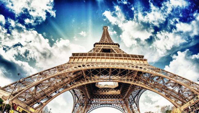 Обои картинки фото города, париж , франция, облака, башня