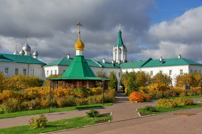 Обои картинки фото спасо-Яковлевский димитриев монастырь, города, - православные церкви,  монастыри, кусты, ландшафт, монастырь