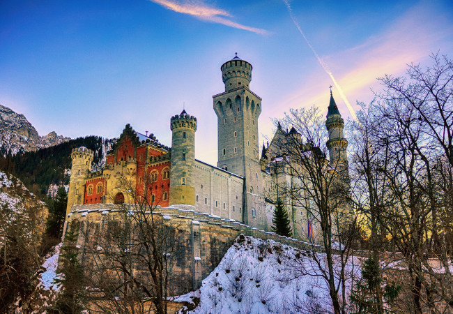 Обои картинки фото neuschweinstein castle, города, замок нойшванштайн , германия, башни, стены, замок