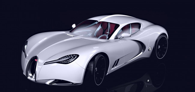 Обои картинки фото bugatti gangloff concept 2013, автомобили, 3д, concept, белый, supercar, car, 2013, чёрный, фон, gangloff, bugatti