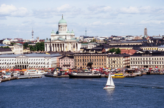 Обои картинки фото города, хельсинки , финляндия, залив, суда