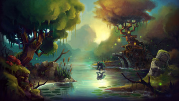 Картинка видео+игры hytale пейзаж ландшафт озеро существо