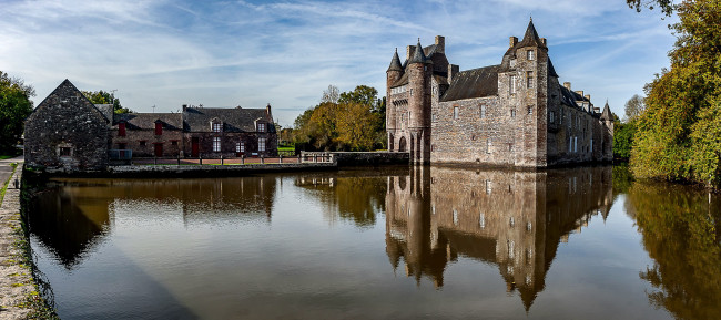 Обои картинки фото chateau de trecesson, города, замки франции, chateau, de, trecesson